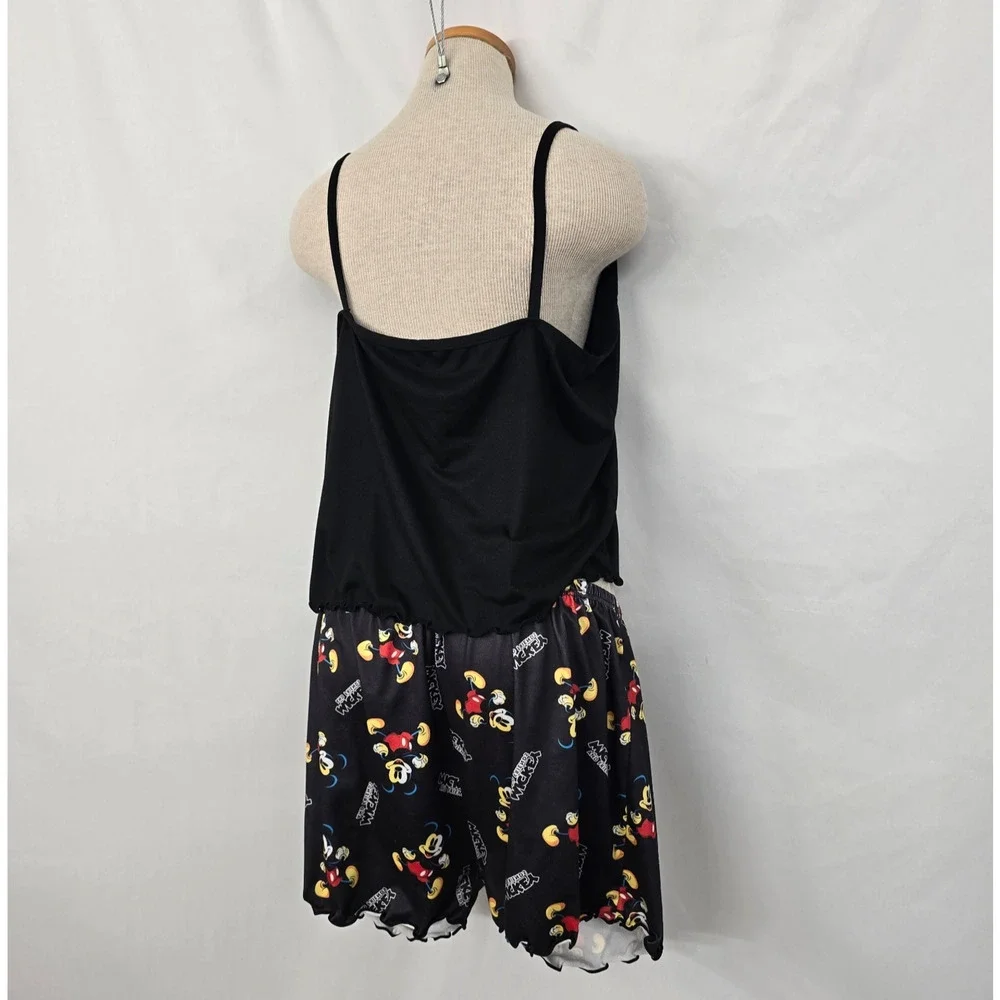 Disney Mickey Mouse & Friends Shorts & Tank Pajama Lounge Set Women's XXL Black - Picture 7 of 16